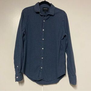 Bonobos Slim Fit Blue Houndstooth Textured Long Sleeve Shirt Size M